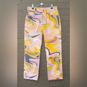 Zara Colorful Abstract Patterned Pants 6